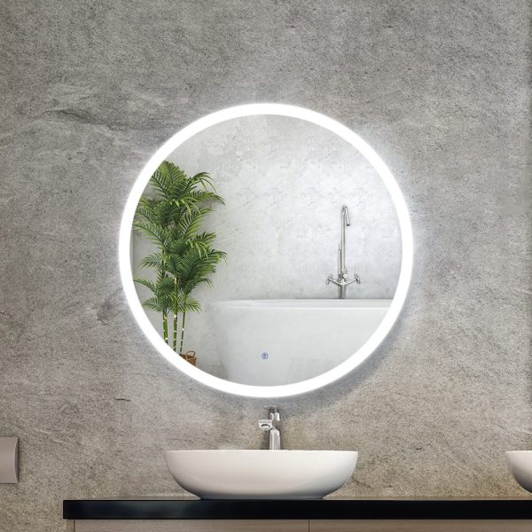 70CM LED Wall Mirror With Light Bathroom Decor Round Mirrors Vintage