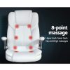 PU Leather 8 Point Massage Office Chair – White