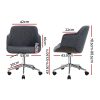 Wooden Office Chair Computer Gaming Chairs Executive Fabric Grey
