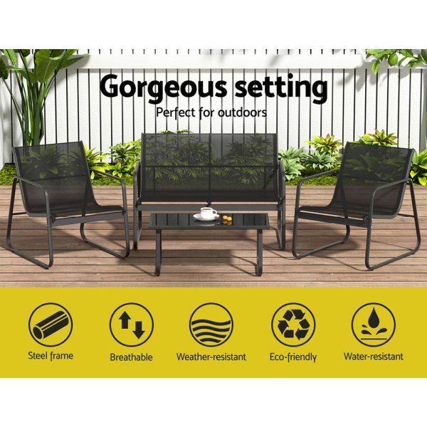 Outdoor Lounge Setting Garden Patio Furniture Textilene Sofa Table Chair
