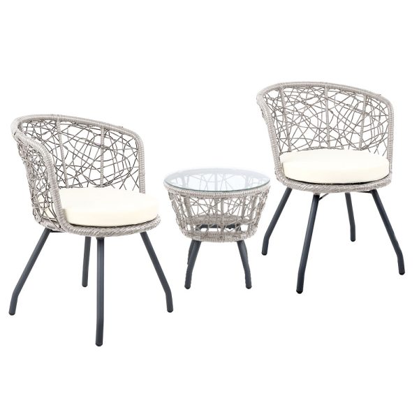 Outdoor Patio Chair and Table – Grey