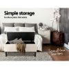 Artiss Storage Ottoman Blanket Box Fabric Chest Footstool Foot Stool Bench Taupe