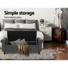 Storage Ottoman Blanket Box 126cm Linen Fabric Arm Foot Stool Couch Large