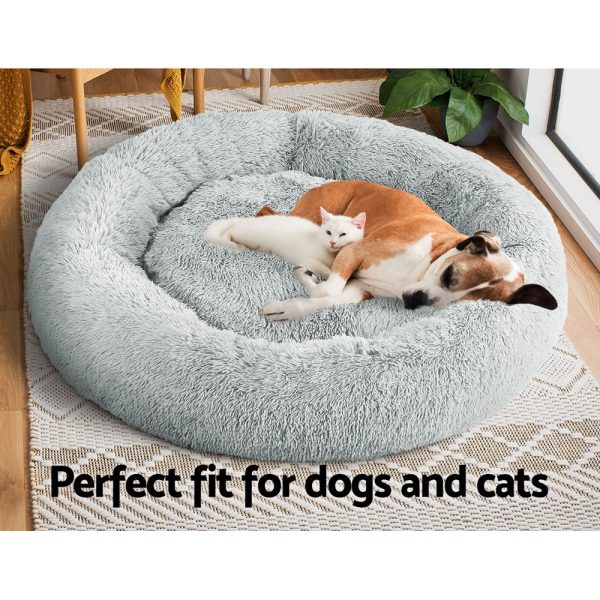 Pet bed Dog Cat Calming Pet bed Extra Large 110cm Light Grey Sleeping Comfy Washable