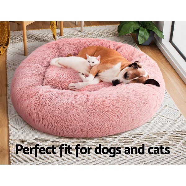 Pet bed Dog Cat Calming Pet bed Large 90cm Pink Sleeping Comfy Cave Washable