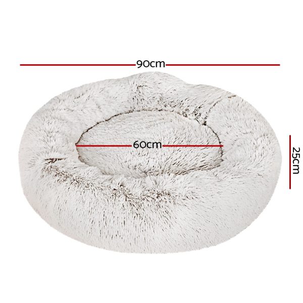 Pet bed Dog Cat Calming Pet bed Large 90cm White Sleeping Comfy Cave Washable