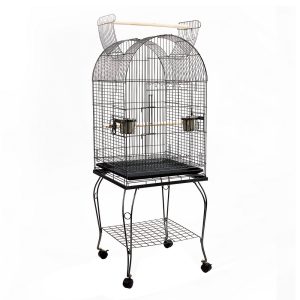 Large Bird Cage with Perch – Black