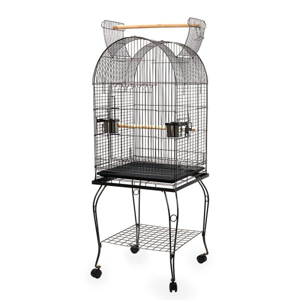 Large Bird Cage with Perch – Black