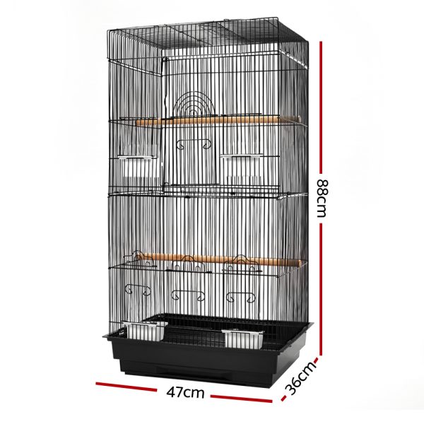 Medium Bird Cage with Perch – Black