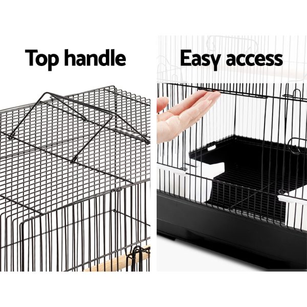Medium Bird Cage with Perch – Black