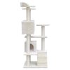 Cat Tree 134cm Trees Scratching Post Scratcher Tower Condo House Furniture Wood Beige