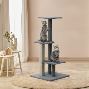 Cat Tree 124cm Scratching Post Tower Scratcher Trees Wood Condo Board