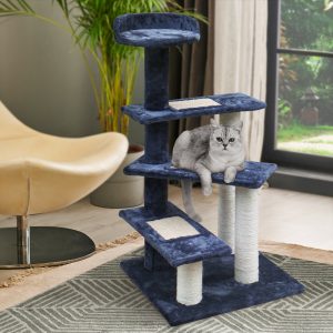 Cat Tree 100cm Scratching Post Scratcher Tower Wood Condo House Trees Bed