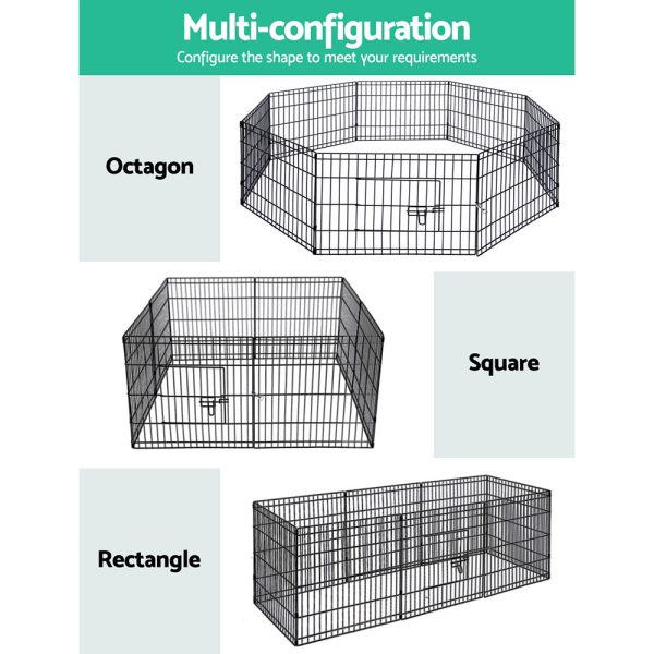 24″ 8 Panel Pet Dog Playpen Puppy Exercise Cage Enclosure Play Pen Fence