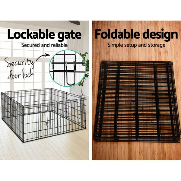 2X24″ 8 Panel Pet Dog Playpen Puppy Exercise Cage Enclosure Fence Play Pen