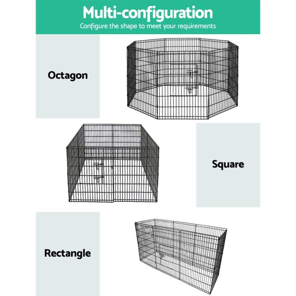 2X36″ 8 Panel Pet Dog Playpen Puppy Exercise Cage Enclosure Fence Play Pen