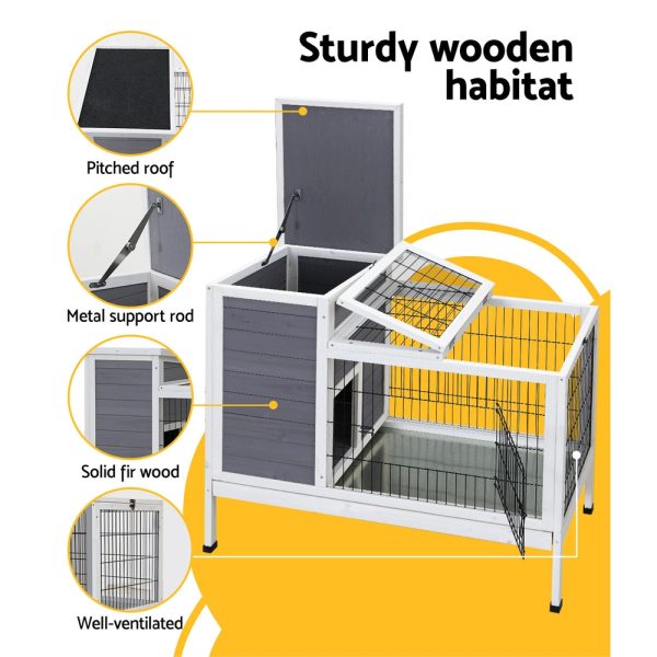 Rabbit Hutch Wooden Ferret Cage Habitat House Outdoor Large