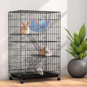 Rabbit Cage 100cm Hutch 3 Level Indoor Guinea Pig Ferret