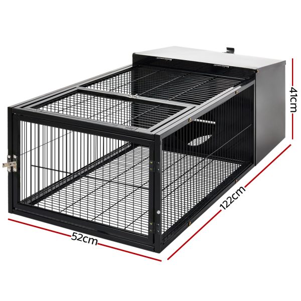 Rabbit Cage Hutch Cages Indoor Outdoor Hamster Enclosure Pet Metal Carrier 122CM Length
