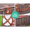 4 Person Picnic Basket Wicker Picnic Set Outdoor Insulated Blanket