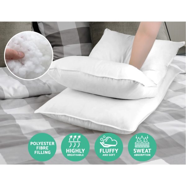 Set of 4 Medium & Firm Cotton Pillows
