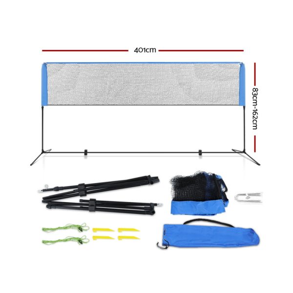 Portable Sports Net Stand Badminton Volleyball Tennis Soccer 4m 4ft Blue