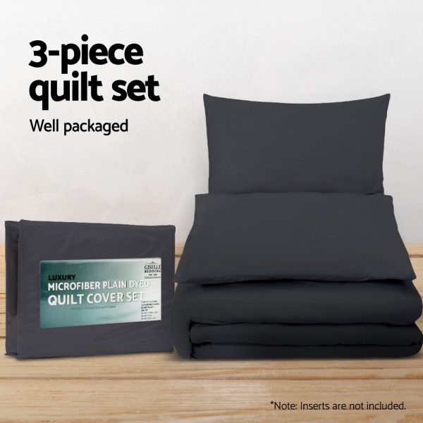 Giselle Quilt Cover Set Classic Black – King