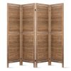Room Divider Privacy Screen Foldable Partition Stand 4 Panel Brown