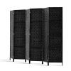 6 Panel Room Divider Screen Privacy Timber Foldable Dividers Stand Black
