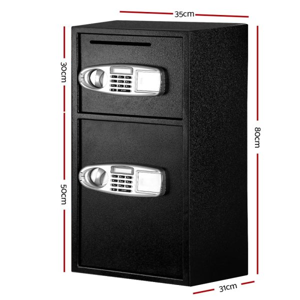 Electronic Safe Digital Security Box Double Door LCD Display
