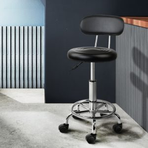 Salon Stool Swivel Chair Backrest Barber Hairdressing Hydraulic Height