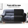 High Stretch Sofa Cover Couch Lounge Protector Slipcovers 3 Seater Black