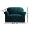 Artiss Velvet Sofa Cover Plush Couch Cover Lounge Slipcover 1 Seater Agate Green