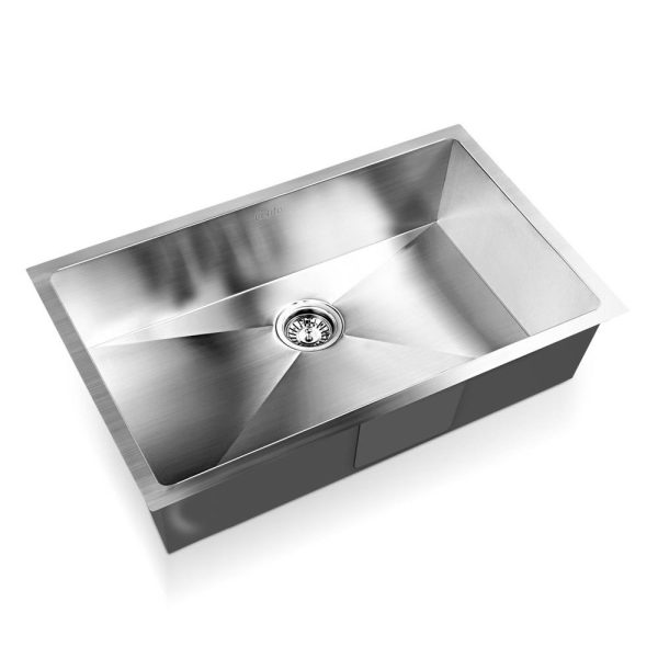 70cm x 45cm Stainless Steel Kitchen Sink Under/Top/Flush Mount Silver