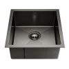51cm x 45cm Stainless Steel Kitchen Sink Under/Top/Flush Mount Black