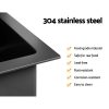 70cm x 45cm Stainless Steel Kitchen Sink Under/Top/Flush Mount Black