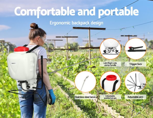 Weed Sprayer 15L Knapsack Backpack Pesticide Spray Fertiliser Farm Garden