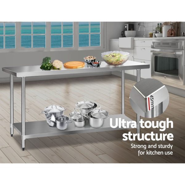 1829 x 610mm Commercial Stainless Steel Kitchen Bench