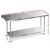 1829 x 762mm Commercial Stainless Steel Kitchen Bench