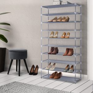 69 in. H 36-Pair Gunmetal Metal Hanging Shoe Organizer