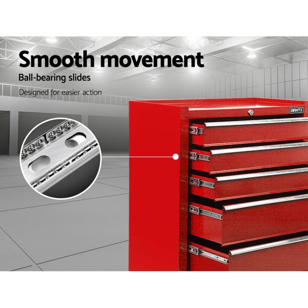 5 Drawer Mechanic Tool Box Cabinet Storage Trolley – Red