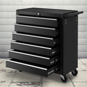 6 Drawer Tool Box Cabinet Chest Trolley Cart Garage Toolbox Storage