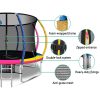 12FT Trampoline Round Trampolines With Basketball Hoop Kids Present Gift Enclosure Safety Net Pad Outdoor Multi-coloured