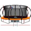 14FT Trampoline Round Trampolines With Basketball Hoop Kids Present Gift Enclosure Safety Net Pad Outdoor Orange