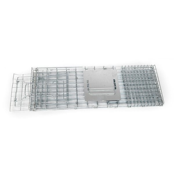 Humane Animal Trap Cage 150 x 50 x 53cm  – Silver
