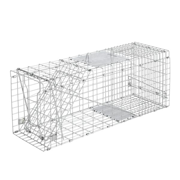 Humane Animal Trap Cage 94 x 34 x 36cm  – Silver