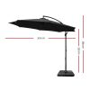 3M Umbrella with 50x50cm Base Outdoor Umbrellas Cantilever Sun Stand UV Garden Black