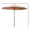 3M Outdoor Pole Umbrella Cantilever Stand Garden Umbrellas Patio Beige