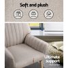 Artiss Armchair Lounge Chair Armchairs Accent Chairs Sofa Couch Fabric Beige