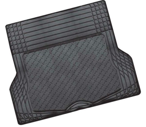 ALUMINIUM LOOK 1-Piece Boot Mat – BLACK [Rubber/Aluminium Look]